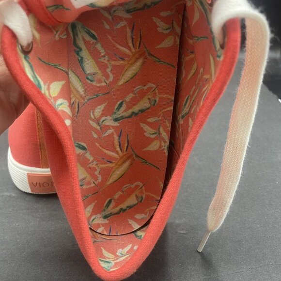 Vionic Oasis Canvas Lace Up Comfort Shoe Fashion  Sneaker Size 10  Bright Poppy - Picture 6 of 7